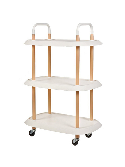 Полка для ванной пластик, напольная, 3 яруса, прямая, 58х37х88 см, на колесах, T2020-2547