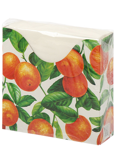 Салфетки Pero, Deluxe Мандарины, 25 шт, 2 слоя, 33х33 см, 2630