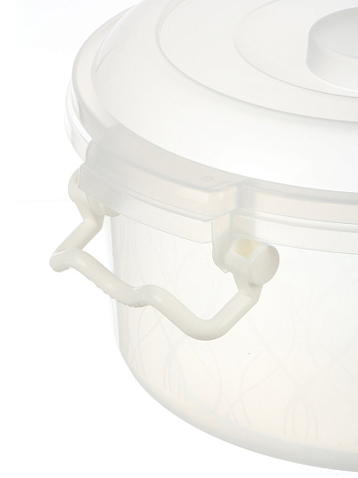 Контейнер пищевой пластик, 5 л, 30.3х27.7х14 см, круглый, с ручками, Альтернатива, М097