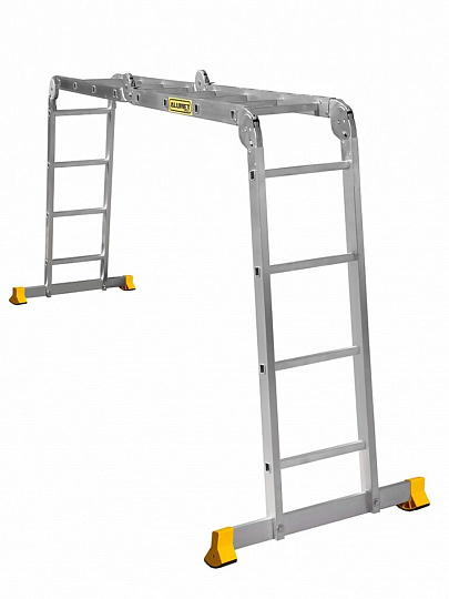 Лестница шарнирная 4 секции, 16 ступеней, алюминий, 4.66 м, 150 кг, Alumet, Т444