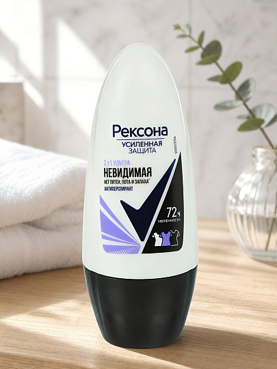 Дезодорант Rexona, Ультраневидимый, для женщин, ролик, 50 мл