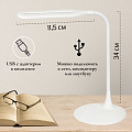 Светильник настольный на подставке, USB+адаптер, белый, абажур белый, SPE17156-27/333942 - фото 7
