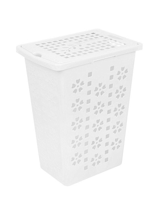 Корзина для белья, 30 л, прямоугольная, пластик, белая, Альтернатива, Виолетта, М1967