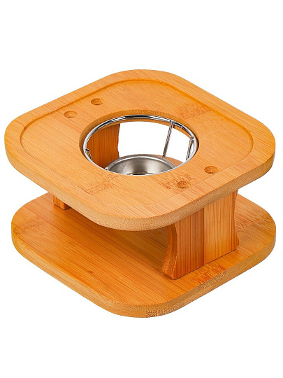 Чайник заварочный керамика, металл, бамбук, 1 л, с подогревом, Мрамор, Y6-6474