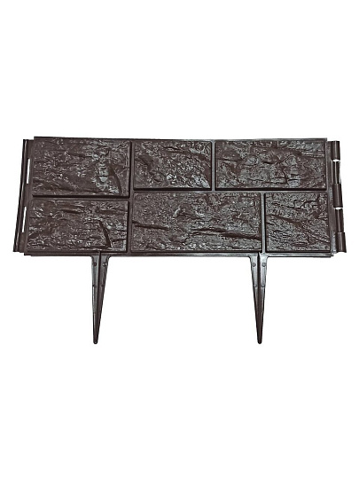 Бордюр декоративный пластмасса, Диорит, Старый дворик, 25х200 см, темно-коричневый, 46855