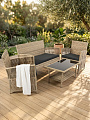 Мебель садовая стол, 80х50х41 см, 2 кресла, 1 диван, 112х65х77 см, C010254