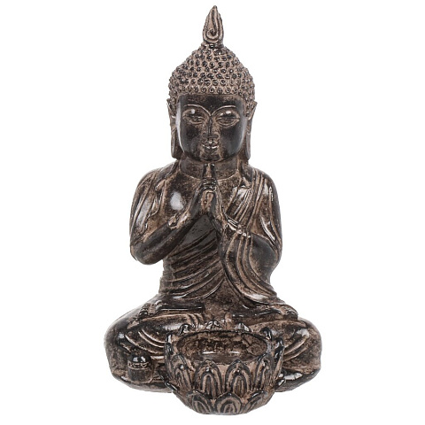 Фигурка декоративная Будда, 18 см, с подсвечником, Y6-10545