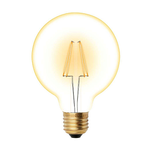 Лампа светодиодная E27, 6 Вт, 50 Вт, 220-250 В, шар, нитевидная, свет теплый белый, Uniel, Vintage, золотистая колба