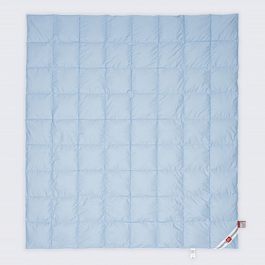 Одеяло 1.5-спальное, 140х205 см, Классика, пух 90% + перо 10%, всесезонное, чехол хлопок, кант, Kariguz