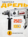 Дрель ударная, Интерскол, ДУ-16/1000ЭР, ключевая, 16 мм, 1000 Вт, с реверсом, 2 скорости