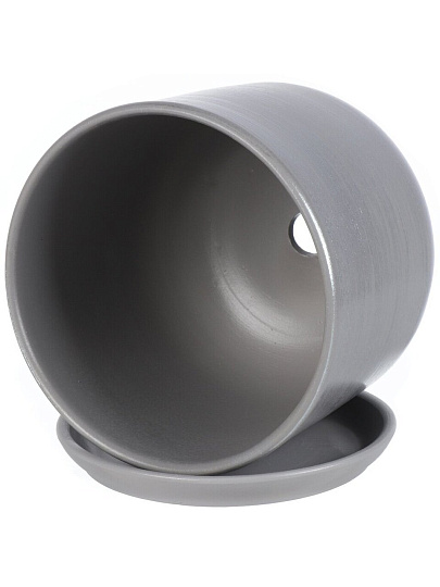 Горшок керамика, 5.6 л, 22х22.5 см, серый, Галактика №5, 008720