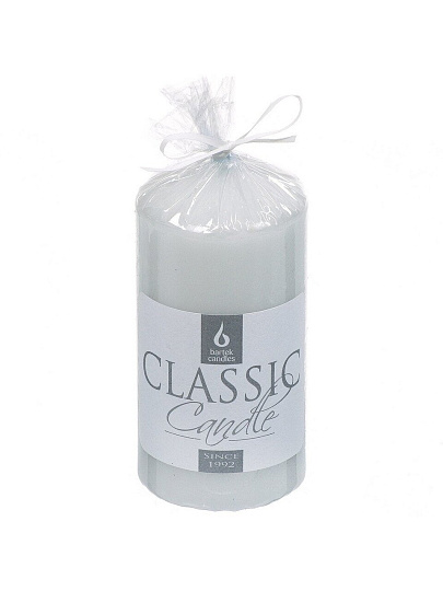 Свеча декоративная, 12х6 см, колонна, серая, Bartek Candles