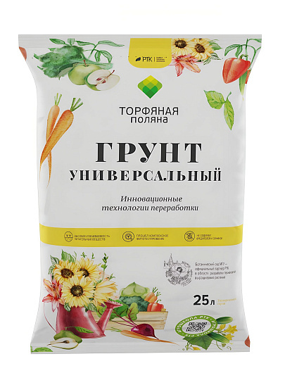 Грунт Торфяная поляна, универсальный, 25 л, РТК