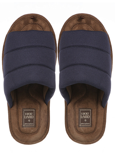 Тапки для мужчин, полиэстер, ЭВА, в ассортименте, р. 41, открытые, Lucky Land, 5091M-CH-O