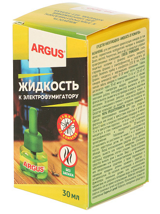 Репеллент от комаров, жидкость для фумигатора, без запаха, 45 ночей, Argus, 30 мл
