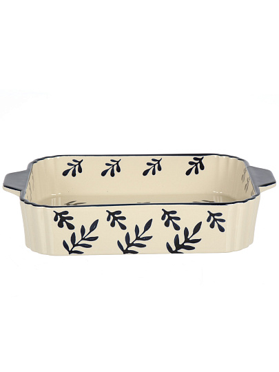 Форма для запекания керамика, 21.5х32х6 см, прямоугольная, Синее кружево, B010429