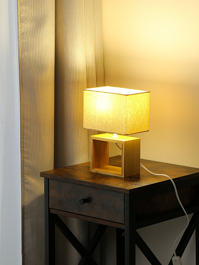 Светильник настольный E14, 40 Вт, бежевый, абажур бежевый, BY, Бари, 476-434