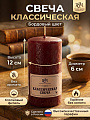 Свеча классическая, 12х6 см, бордовая, без аромата, 6112606