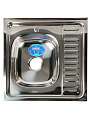 Мойка кухонная накладная, Mixline, нержавеющая сталь, 600х600 мм, левая, 0.6 мм, 528014