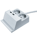 Удлинитель бытовой 2 гнезда, 1.5 м, с заземлением, USB разъем 2.1 A, Navigator, NPE-USB03-02-150-E-3X1, 61457