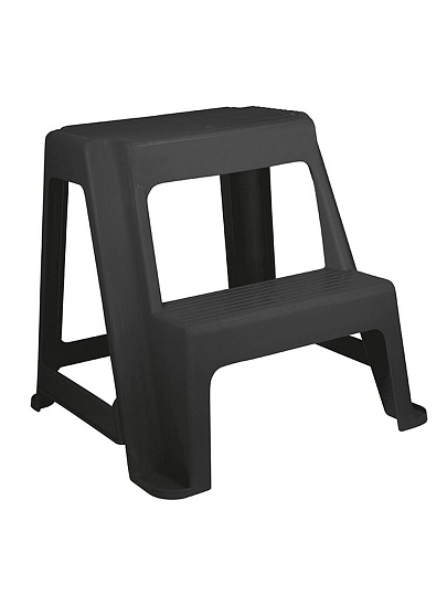 Табурет 465х475х445 мм, черный, прямоугольный, со ступенькой, Idea, М2296