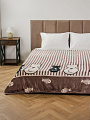 Плед 2-спальный, 180х200 см, велсофт жаккард, 100% полиэстер, Silvano, Животные Коты, коричневый, 180/168-CLF/LA