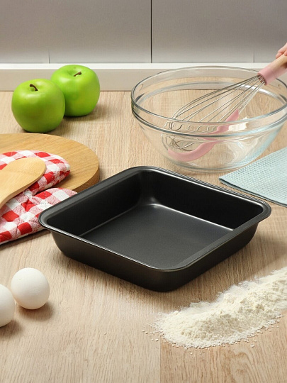 Форма для запекания сталь, 22х23.2х5 см, антипригарное покрытие, прямоугольная, Daniks, KB18501