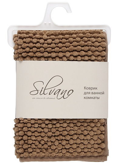 Коврик для ванной, 0.4х0.6 м, полиэстер, серо-бежевый, Silvano, Super Bobbel, Y4-11231