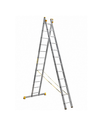 Лестница 2 секции, 12 ступеней, алюминий, 6.06 м, 150 кг, Alumet, P2 9212