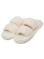 Тапки для женщин, искусственный мех, белые, р. 40-41, открытые, A210343