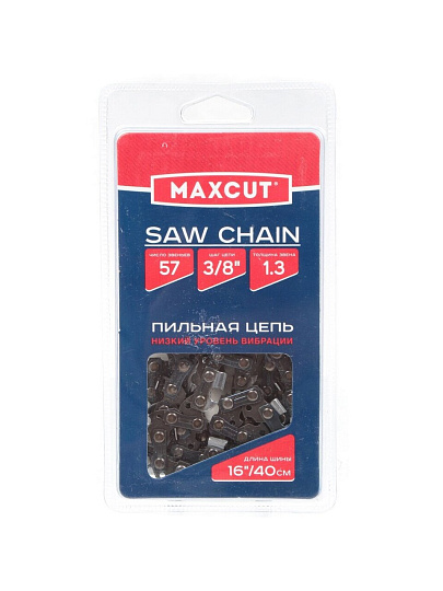 Цепь пильная Maxcut, 91LV-57E, шаг цепи 3/8 '', 1.3 мм, 57 звеньев , блистер, 086321057