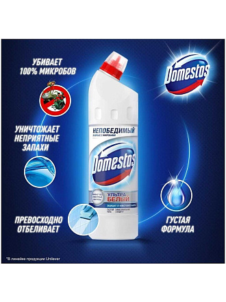 Чистящее средство универсальное, Domestos, Ультра белый, гель, 1 л