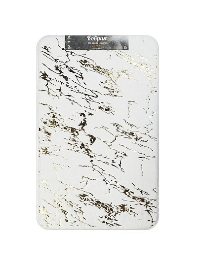 Коврик для ванной, антискользящий, 0.5х0.8 м, полиэстер, белый, Мрамор, MA5186D