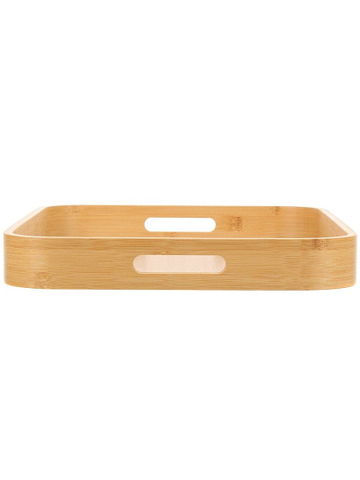 Поднос бамбук, 45.5х35.5х5 см, прямоугольный, с ручками, ST32145B