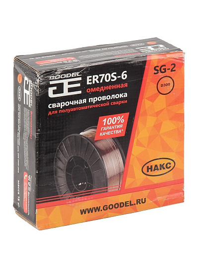 Проволока сварочная Goodel, ER70S-6, с омедненной поверхностью, в катушке, диаметр 0.8 мм, 15 кг, С70D27008A