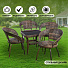 Мебель садовая Green Days, коричневая, стол, 55х55х60 см, 4 стула, 150 кг, HYB2122 - фото 13