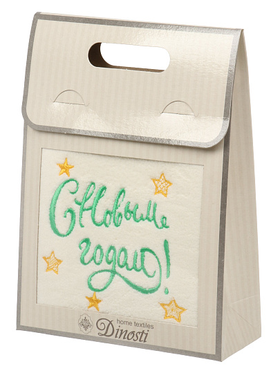 Полотенце кухонное махровое, 40х70 см, 100% полиэстер, микрофибра, Dinosti, С Новым годом!, Россия