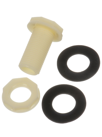 Врезка в емкость 1/2&quot;, пластик, переходник, СантехКреп, 4.5.1.30.