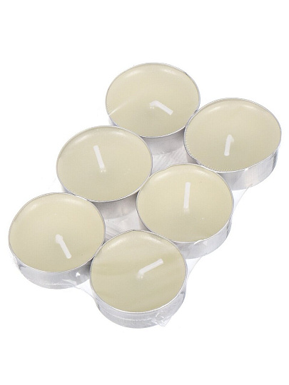 Свеча чайная круглая, 6 шт, греющая, 300373