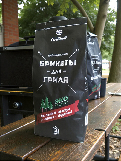 Брикеты древесноугольные 2 кг, Грилькофф