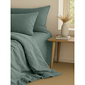 Постельное белье евро, простыня 240х260 см, 2 наволочки 70х70 см, 2 наволочки 50х70 см, пододеяльник 200х220 см, Silvano, вареный хлопок, Зеленый - фото 2