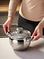 Кастрюля нержавеющая сталь, 2 л, крышка стекло, Daniks, Модерн серый, SD-16N, индукция - фото 7