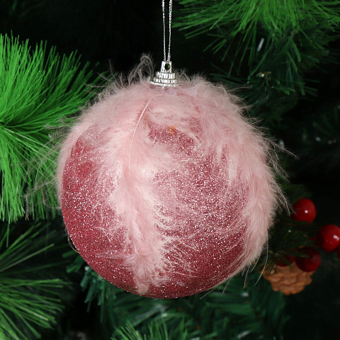 Елочный шар розовый, 10 см, SYPMPB--1121163
