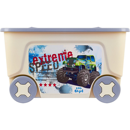Ящик для игрушек 50 л, с крышкой, пластик, 38х59х33 см, Lalababy, Play with Me Super Truck, LA1036