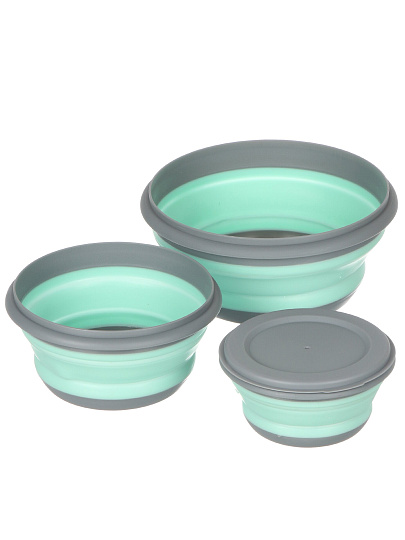 Набор посуды туристический, силикон, складной, 360 мл, 600 мл, 900 мл, B030110
