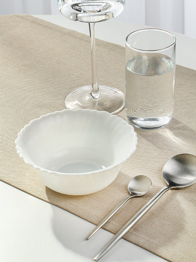 Салатник стеклокерамика, круглый, 15х5 см, 415 мл, Белый, Daniks, 223767, белый