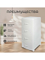 Комод 4 ящика, Ротанг, 38х48х96 см, белый, плетеный, 35706, Violet - фото 3
