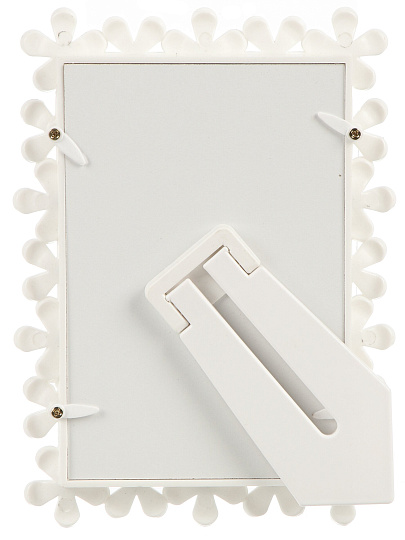 Фоторамка 10х15 см, пластик, белая, Цветы, Y4-11090