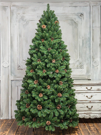 Елка новогодняя напольная, 180 см, Снежная королева, ель, зеленая, хвоя ПВХ пленка, 32180, ЕлкиТорг