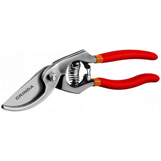 Секатор 210 мм, диаметр реза 25 мм, лезвие угловое, цельнокованый, Grinda, G-7, рукоятка сталь, 423107